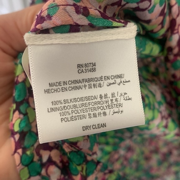 BCBGMAXAZRIA size S dotted mini dress 100% silk green purple layers tunic - Picture 4 of 15